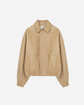 Ostrich Bomber Jacket in Beige by CORDERA