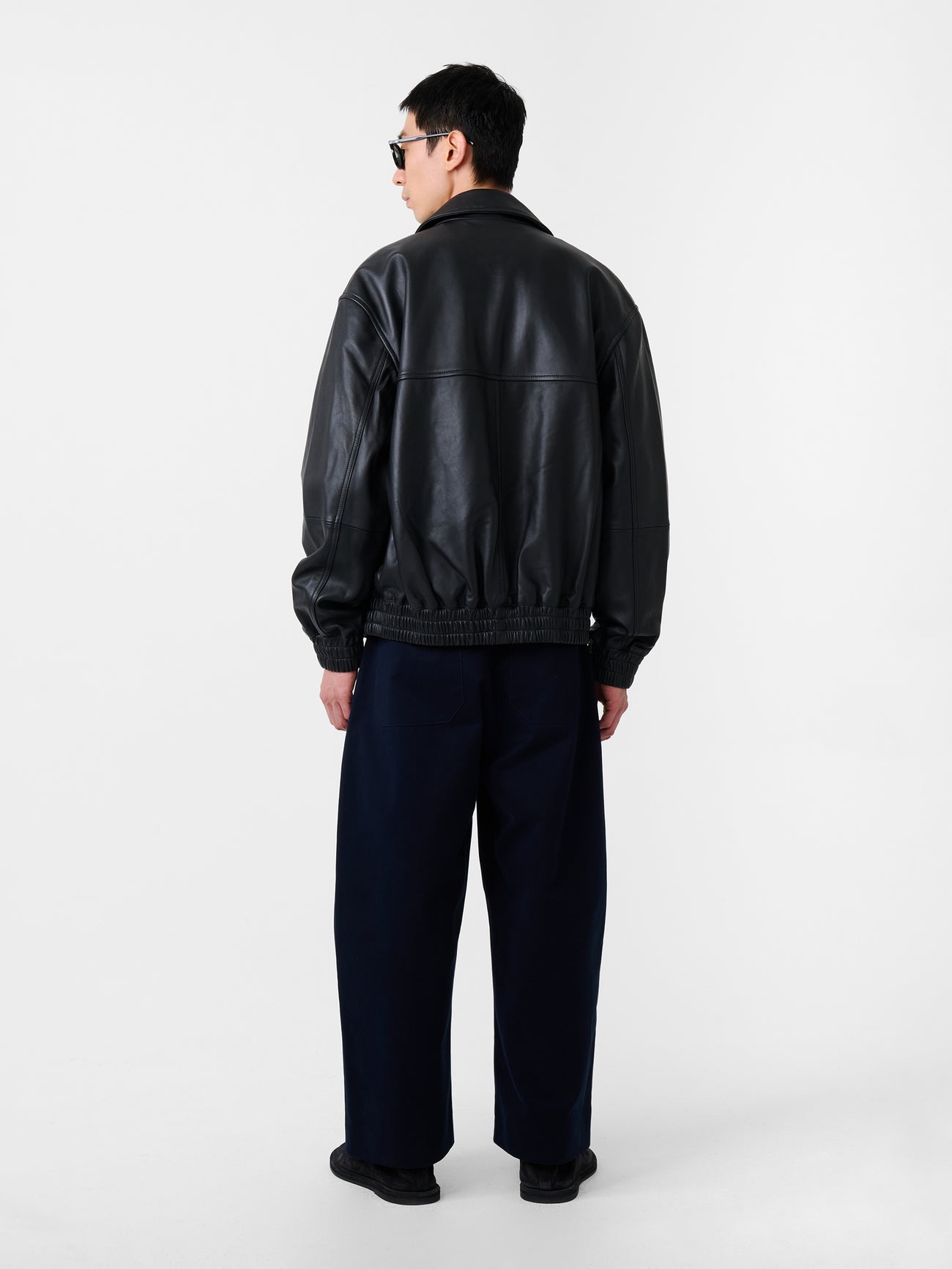 Piston Leather Jacket in Black by Studio Nicholson
