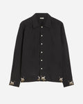 Pointer Long Sleeve Shirt in Black by Bode