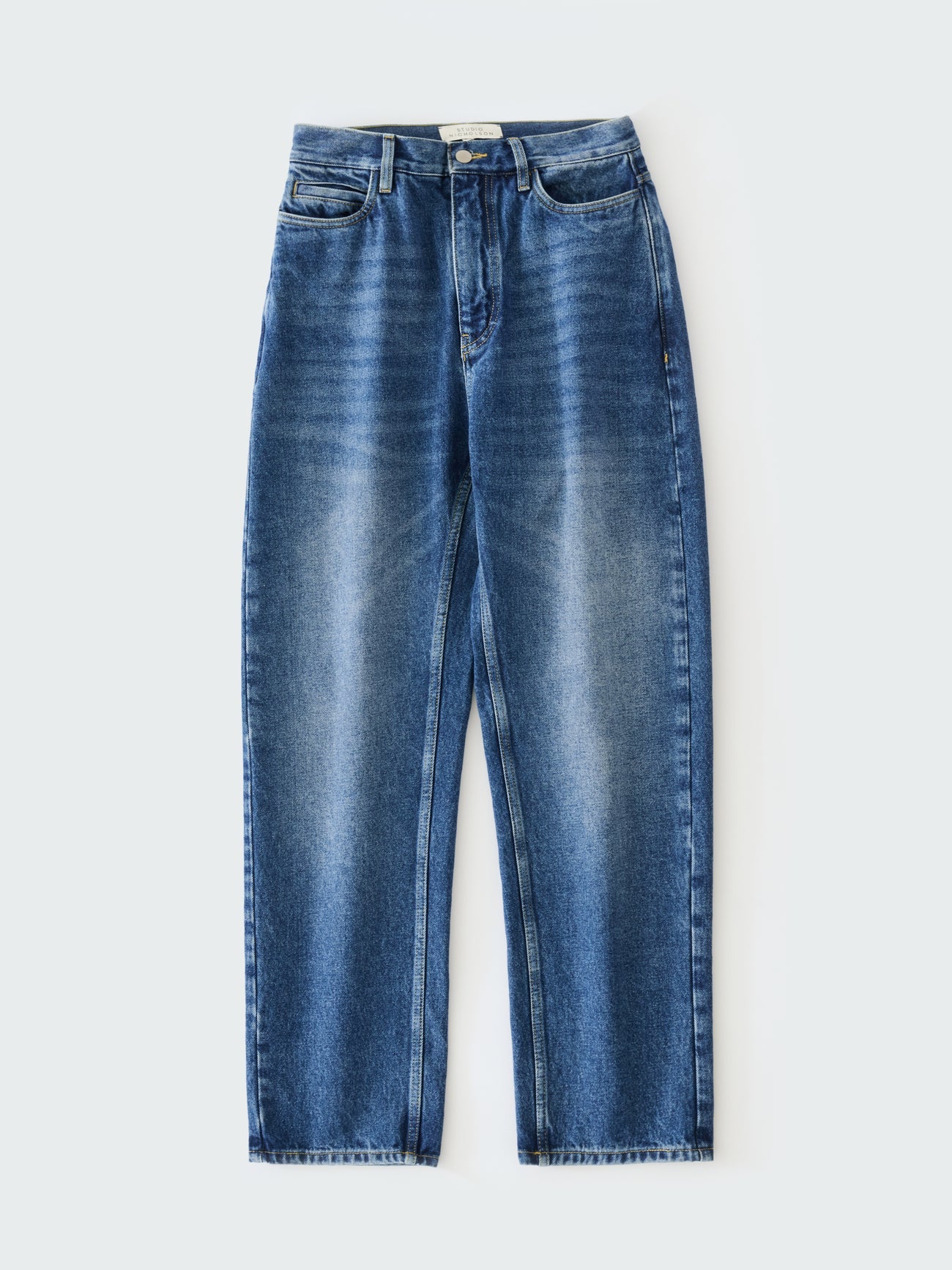 Blue jeans on a white background