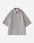 Sanko Short Sleeve Shirt in Grey/Brown Stripe by Studio Nicholson