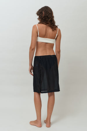 Sheer Midi Skirt in Black