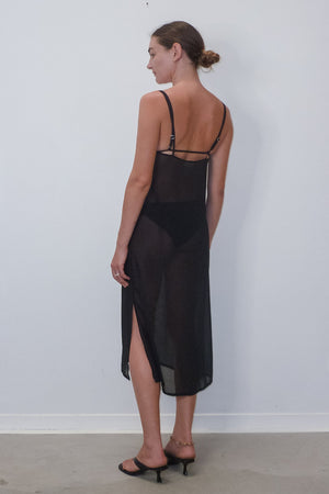 Sheer Slip Dress in Black