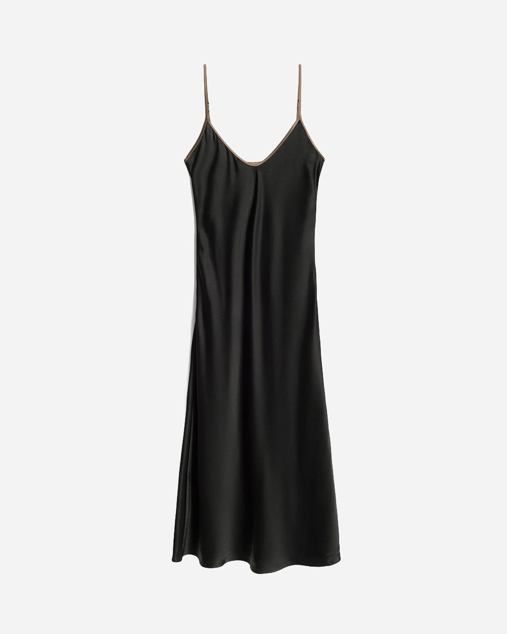 Silk Bias Slip Dress in Black by Comme Si