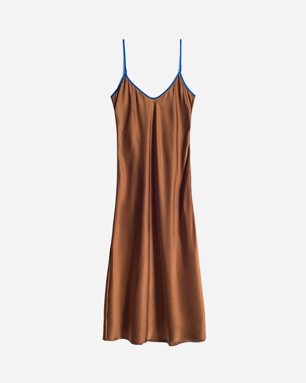 Silk Bias Slip Dress in Bronze by Comme Si