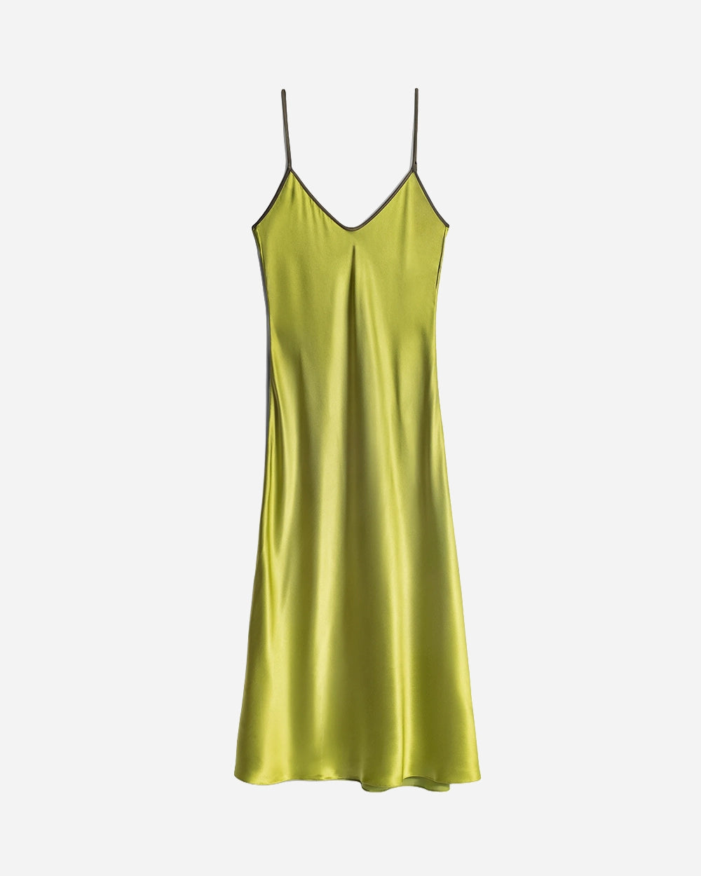 Silk Bias Slip Dress in Chartreuse by Comme Si