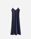 Silk Bias Slip Dress in Midnight by Comme Si