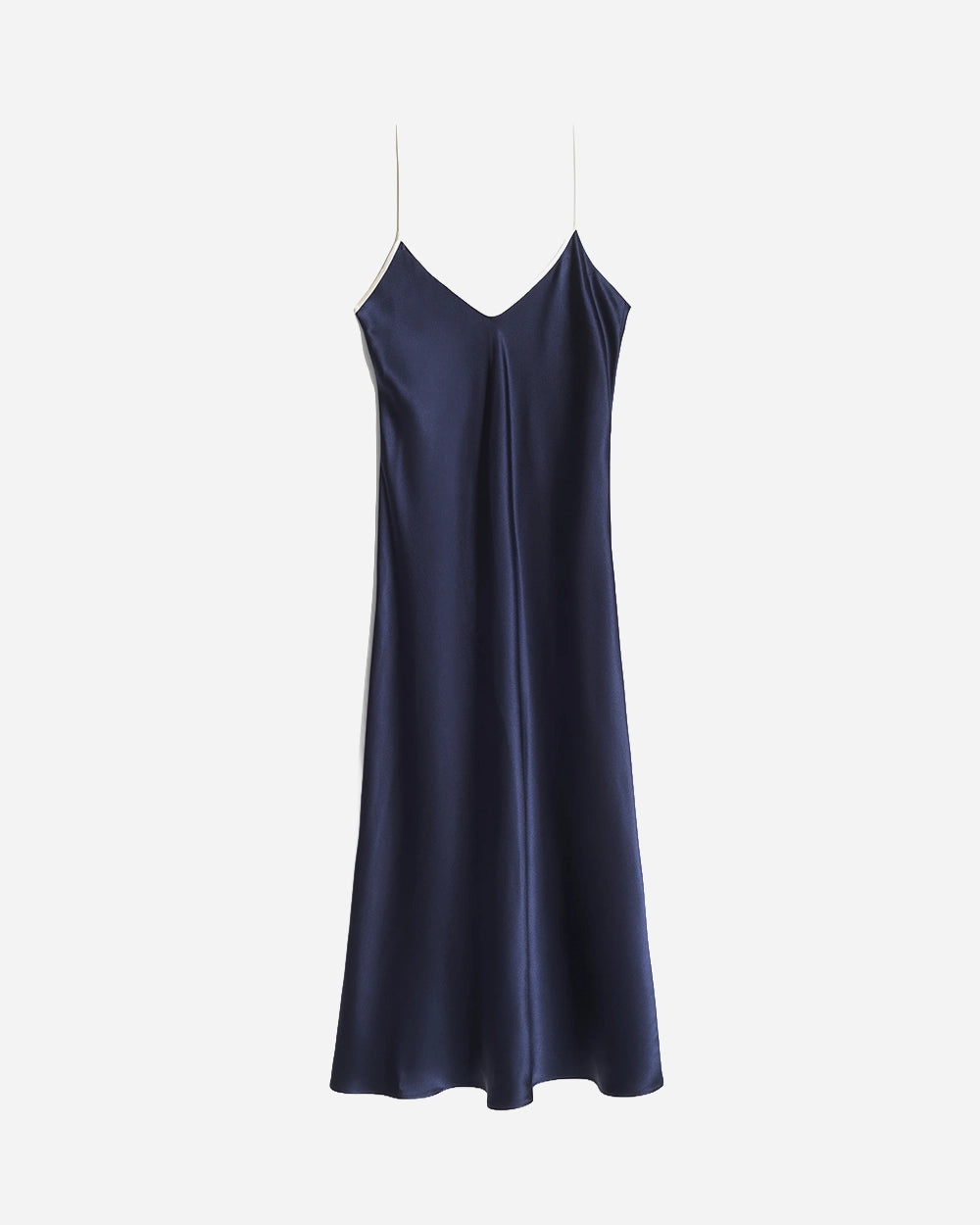 Silk Bias Slip Dress in Midnight by Comme Si