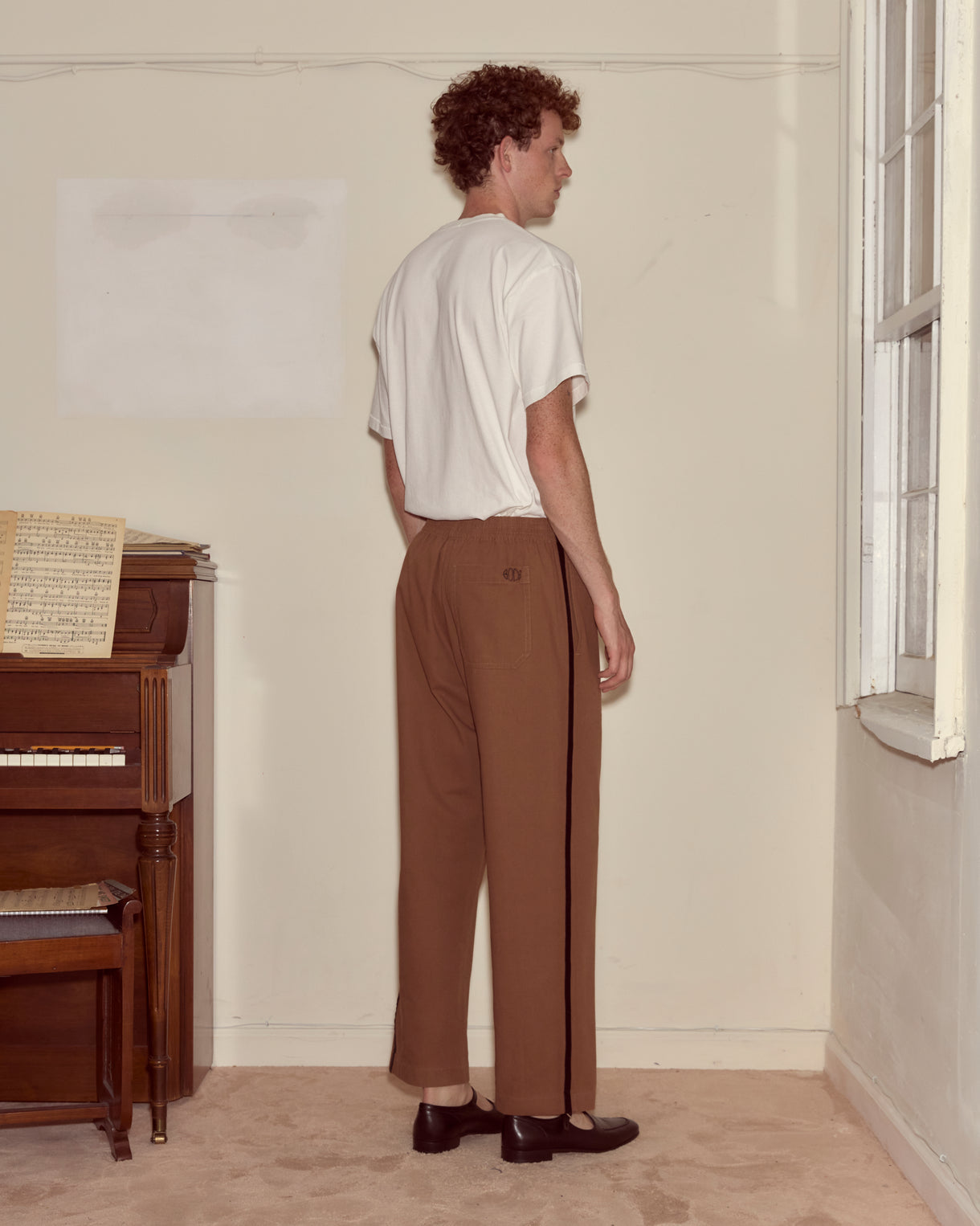 Twill Track Pants in Brown by Bode
