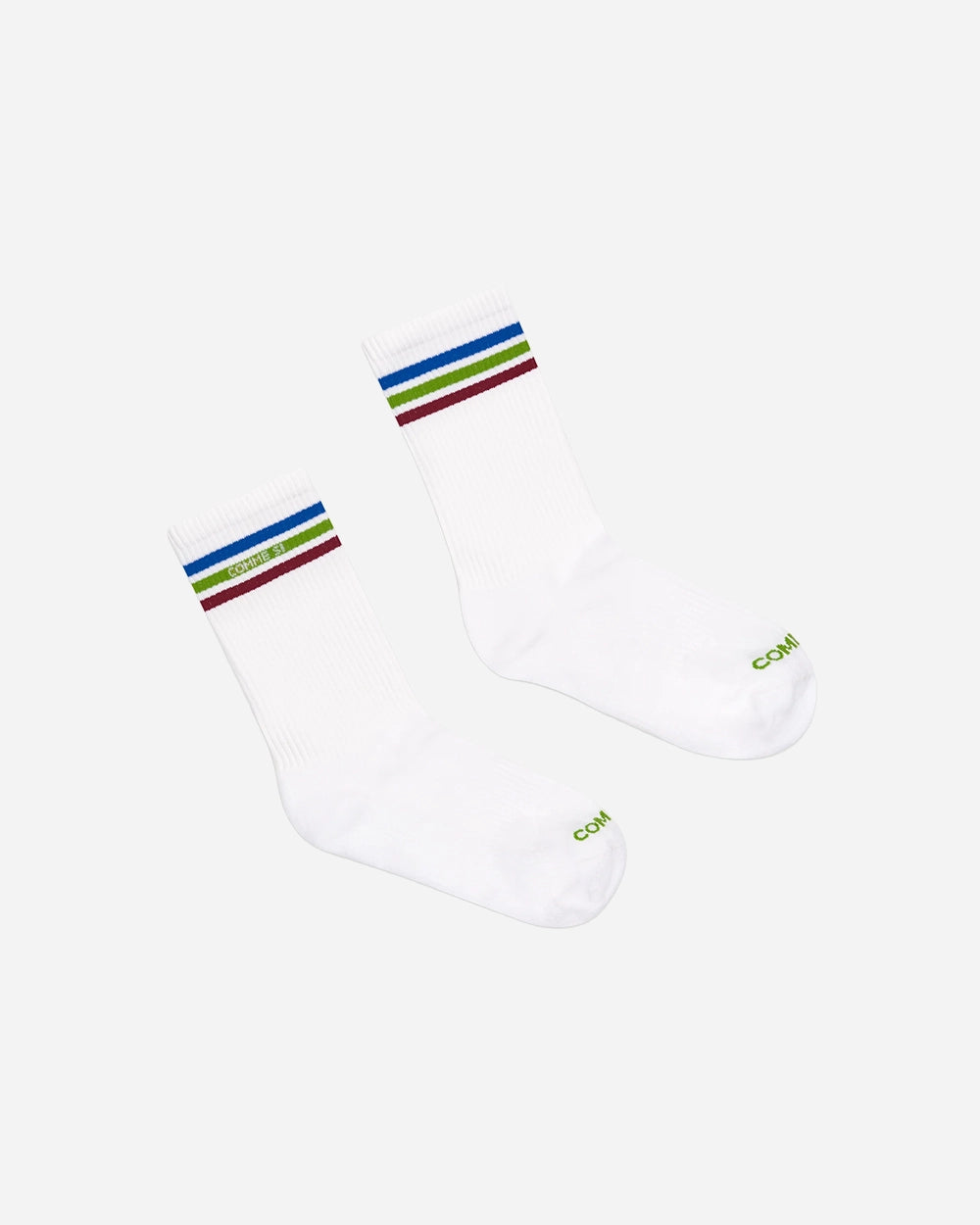 The Tennis Sock in White & Multi Stripe by Comme Si