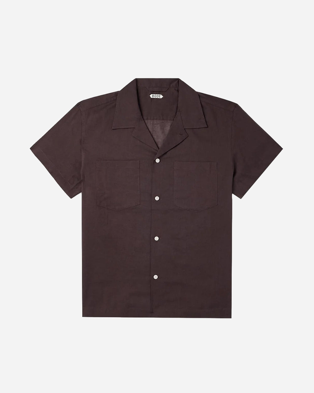 Voile Short Sleeve Shirt in Brown by Bode