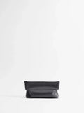 Black leather pouch on a white background