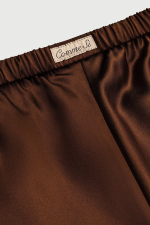 Silk Bias Pant in Espresso by Comme Si