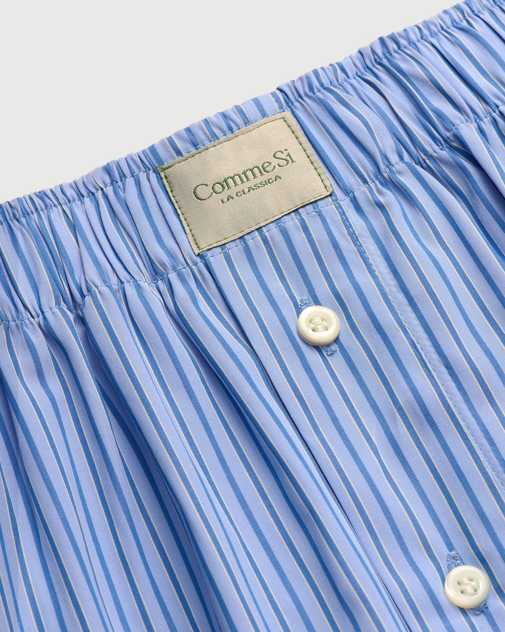 Comme Si La Boxer Classica in Celeste Stripe