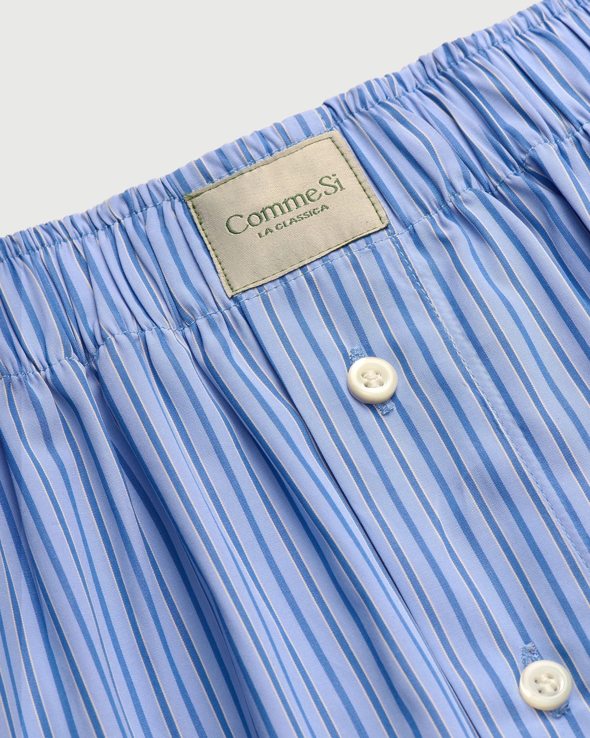 Comme Si La Boxer Classica in Celeste Stripe
