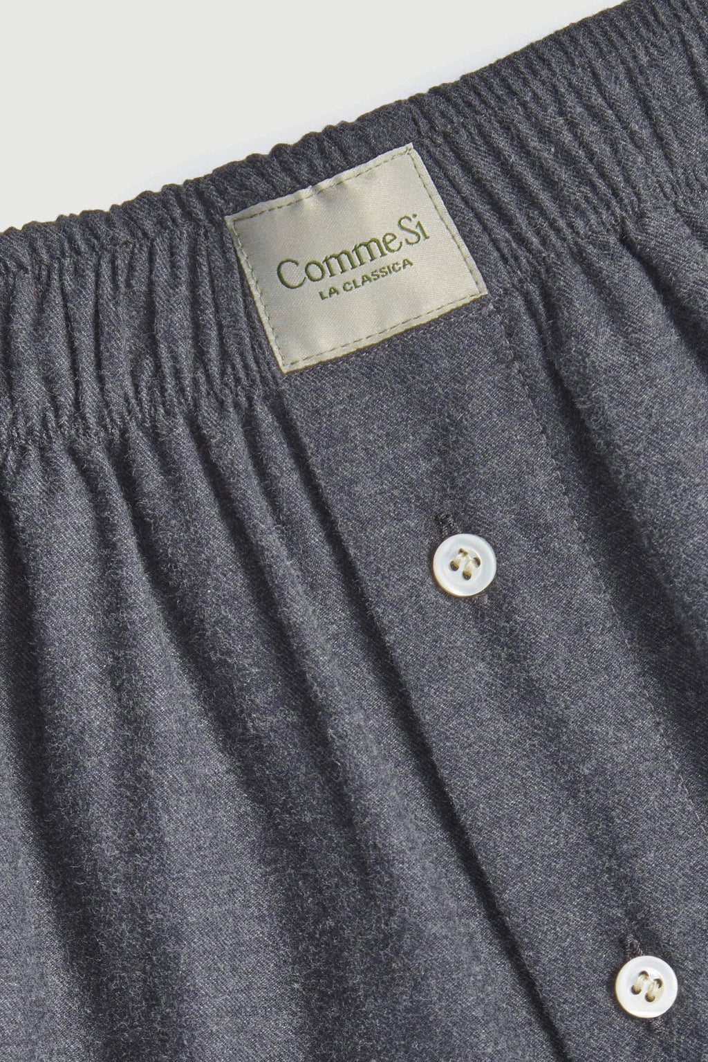 La Boxer Alta Cotton Flannel in Dark Grey Twill by Comme Si