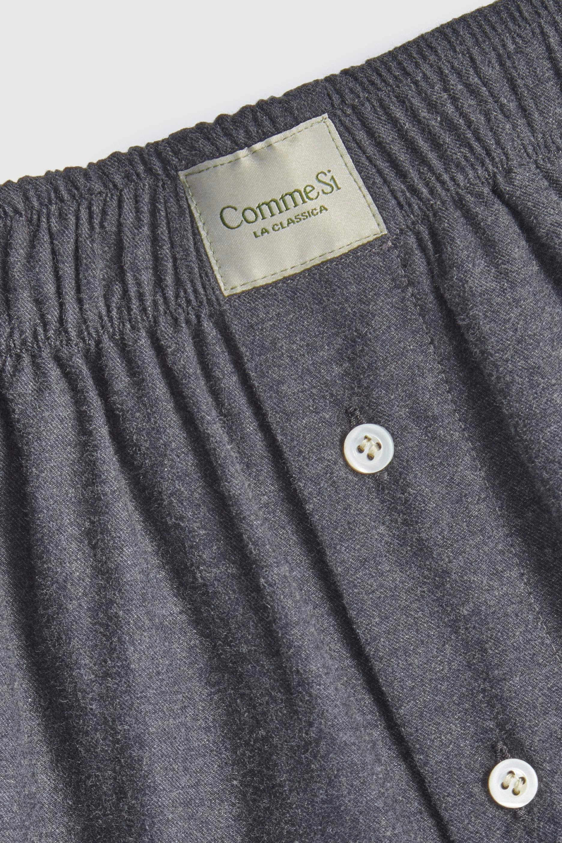 La Boxer Alta Cotton Flannel in Dark Grey Twill by Comme Si