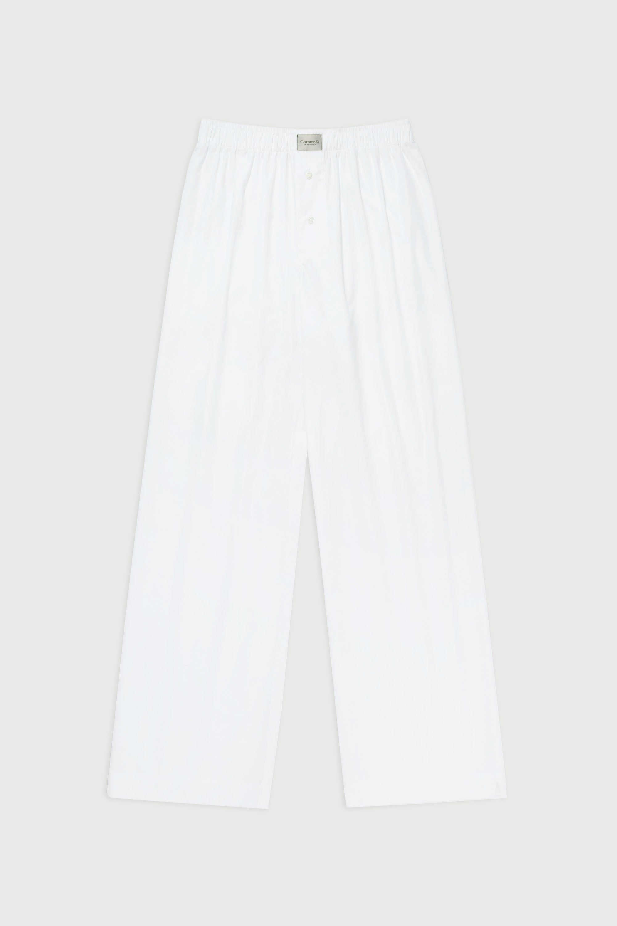 comme si la boxer alta in white cotton poplim