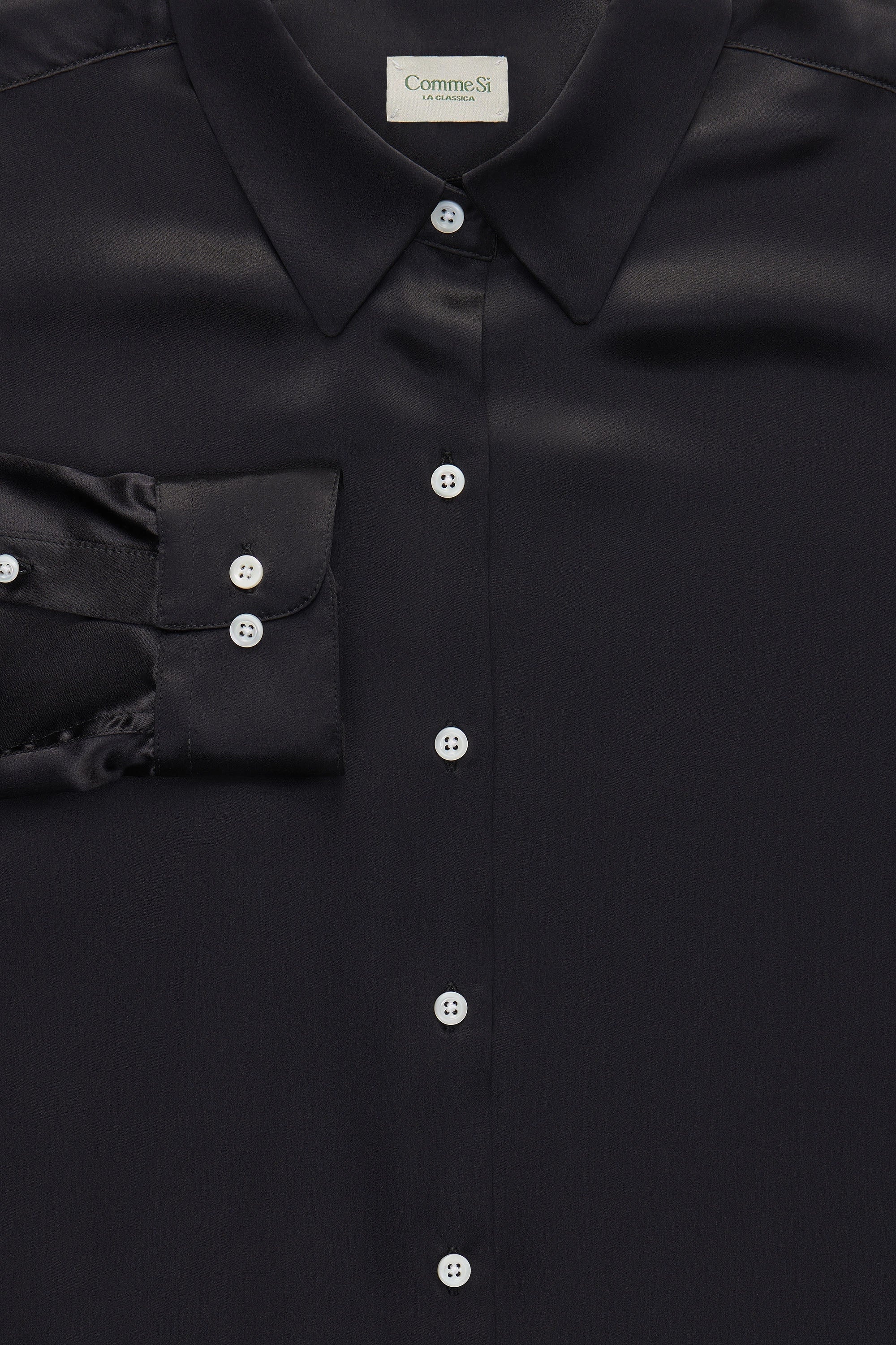 La Shirt Classica Silk in Black by Comme Si