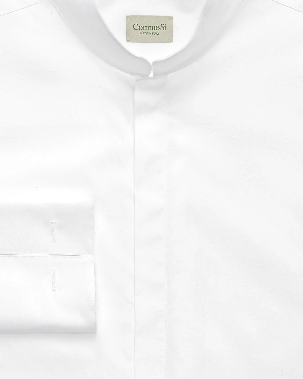 Mandarin Collar Tunic in White by Comme Si.