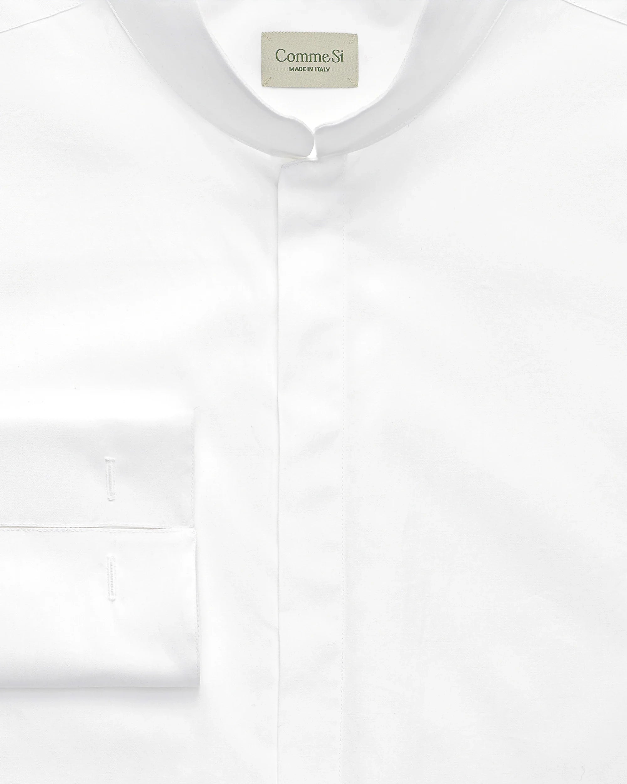 Mandarin Collar Tunic in White by Comme Si.