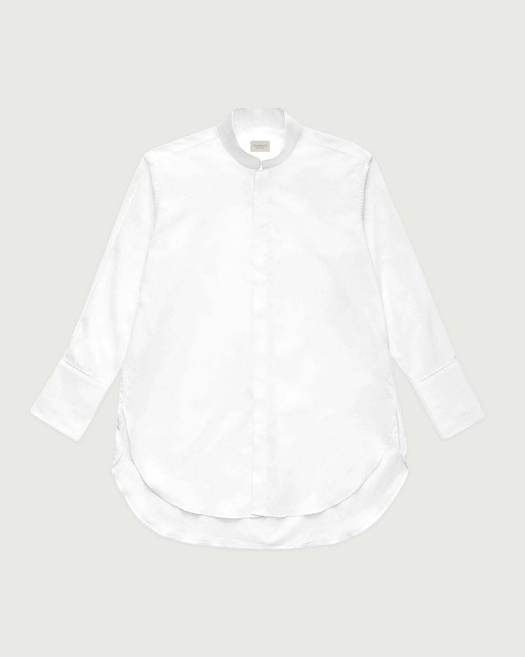 Mandarin Collar Tunic in White by Comme Si.