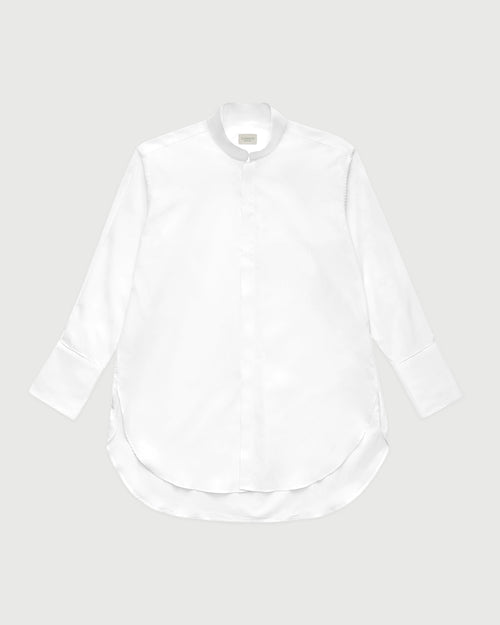 Mandarin Collar Tunic in White by Comme Si.