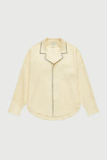 Notched Collar Shirt Piped Silk Twill in Butter by Comme Si