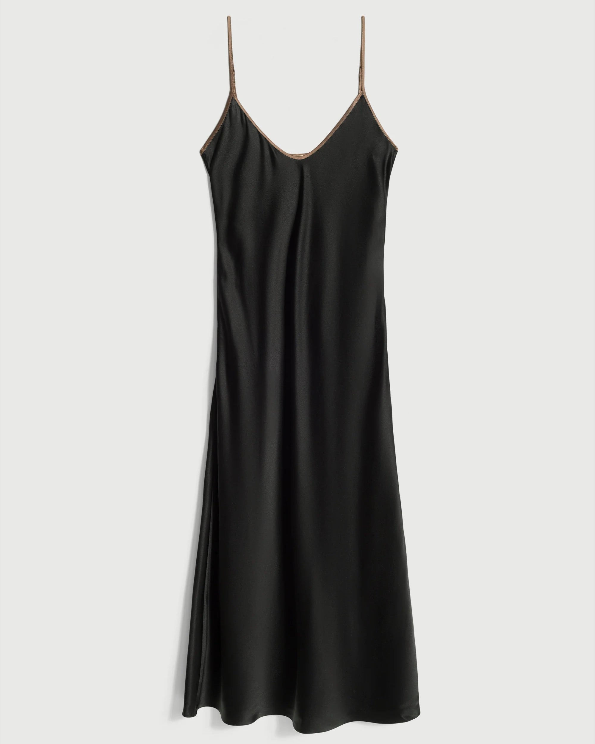 Comme Si Silk Bias Slip Dress in Black