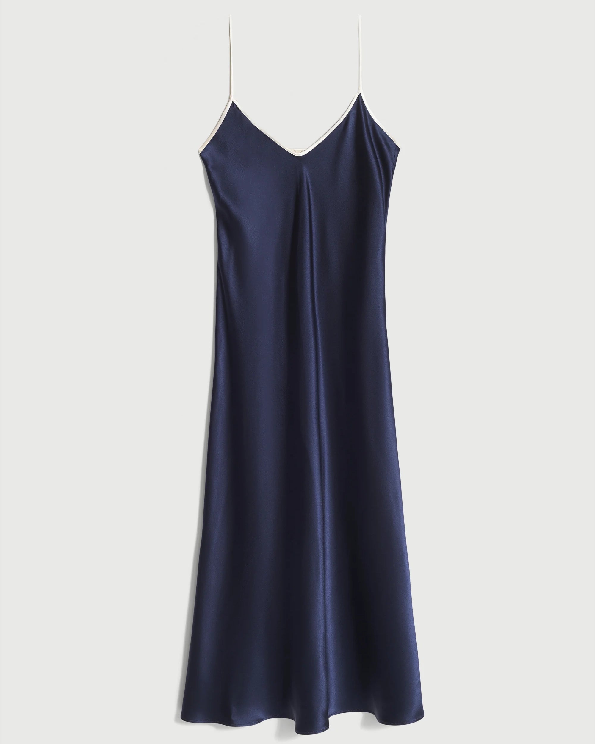 Comme Si Silk Bias Slip Dress in Midnight