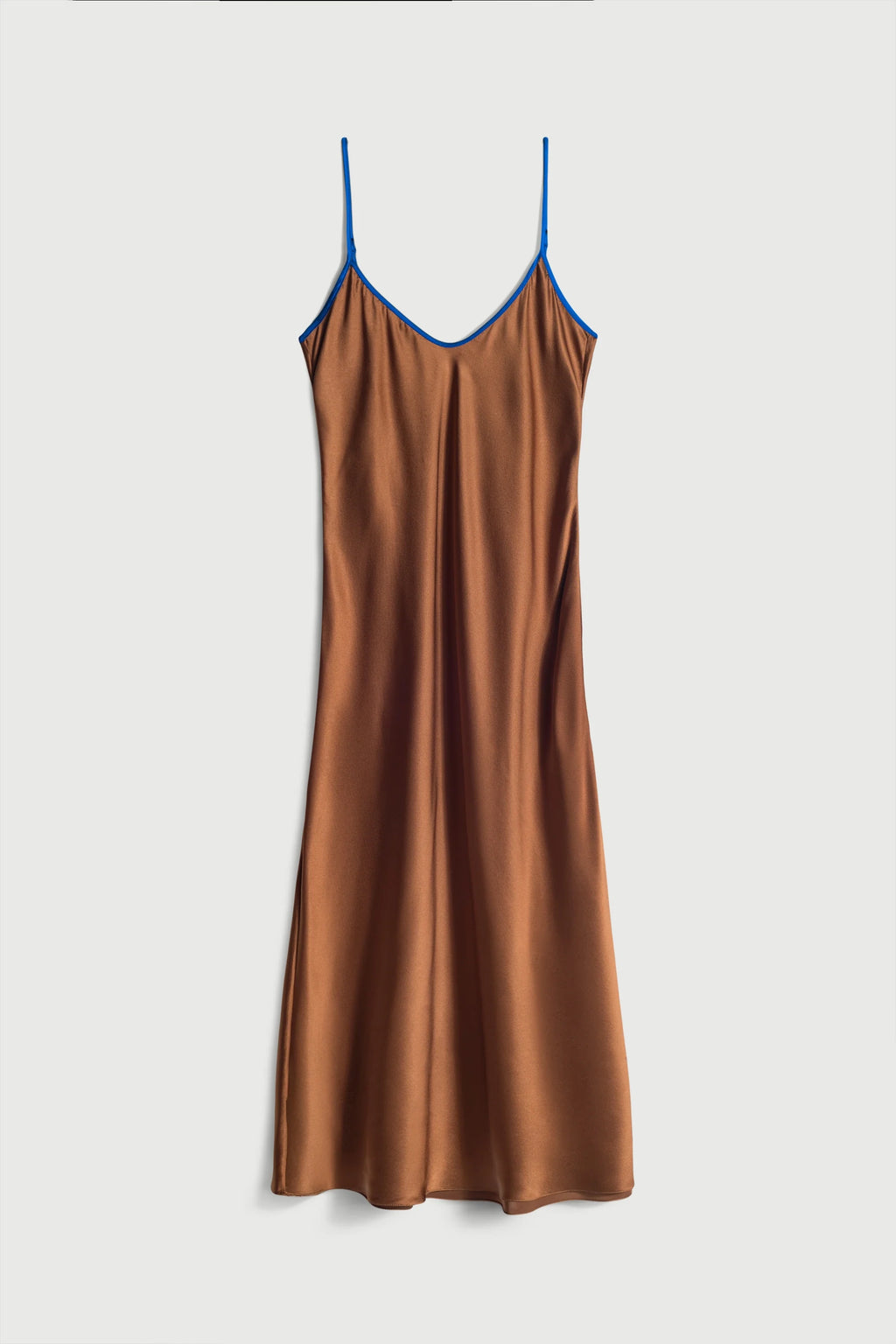 Silk Bias Slip Dress in Bronze by Comme Si