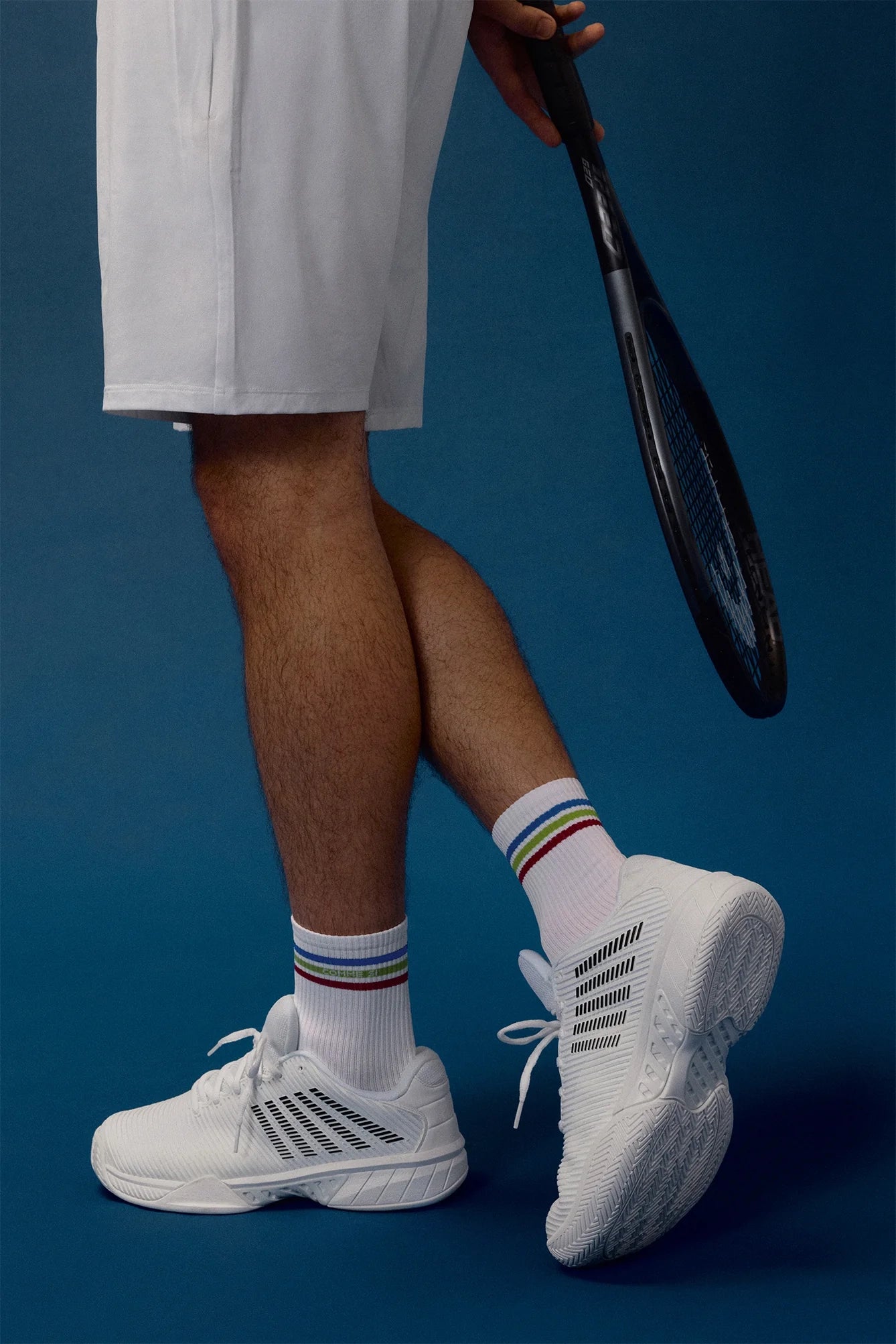 The Tennis Sock in White & Multi Stripe by Comme Si