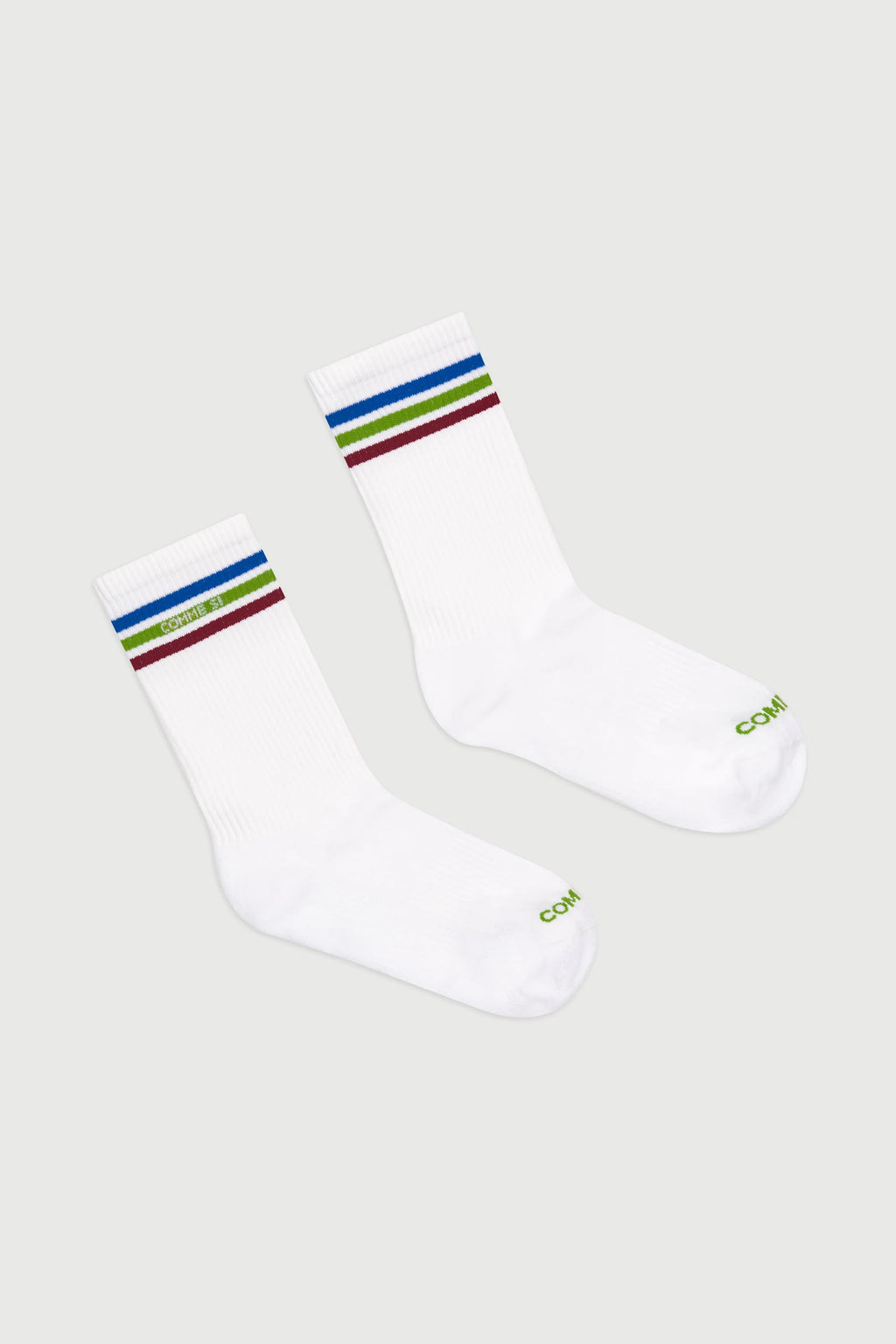 The Tennis Sock in White & Multi Stripe by Comme Si