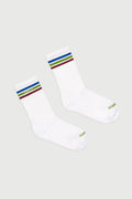 The Tennis Sock in White & Multi Stripe by Comme Si