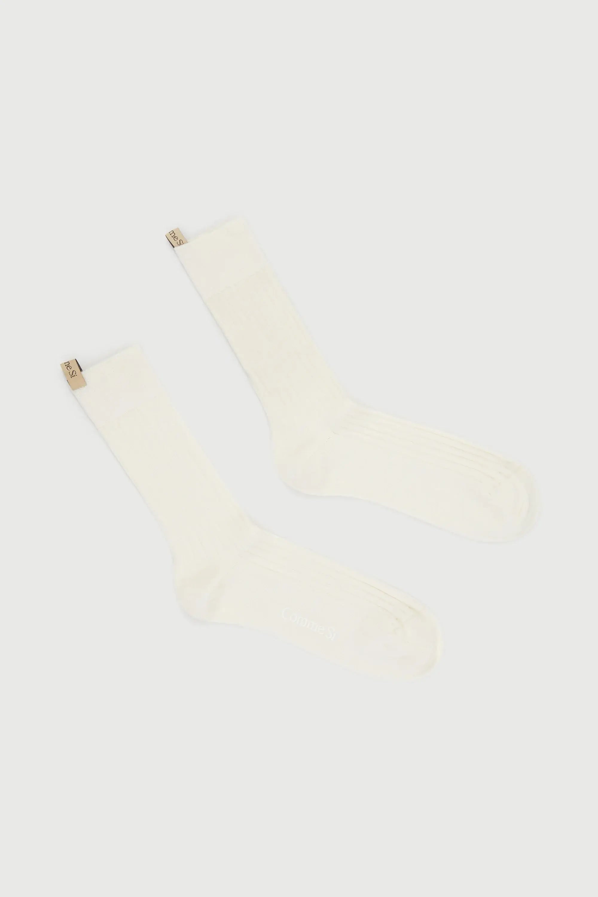 The Yves Sock in Ivory by Comme Si