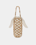 CORDERA Handmade Beaded Bag Jaspe Miel with a bottle-shaped silhouette and brown Ojo de Tigre beading.