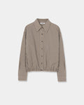 CORDERA Checked Bomber Shirt in black and orange with an elasticated waistband, Italian collar and contrast buttons.