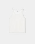 CORDERA Merino Wool Tank Top in white with a fitted silhouette and oval neckline.