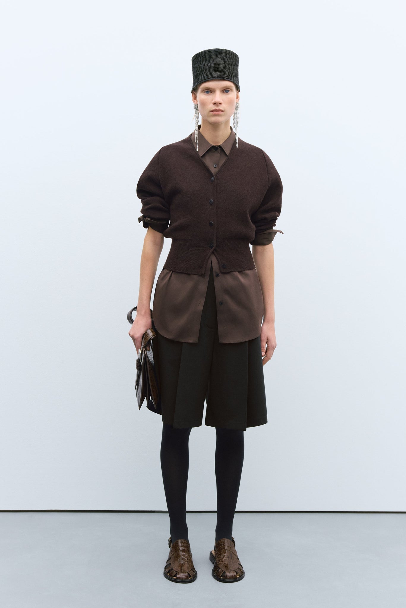 Merino & Cashmere Cardigan Brown