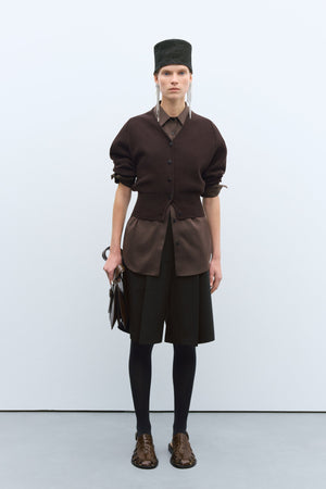 Merino & Cashmere Cardigan Brown