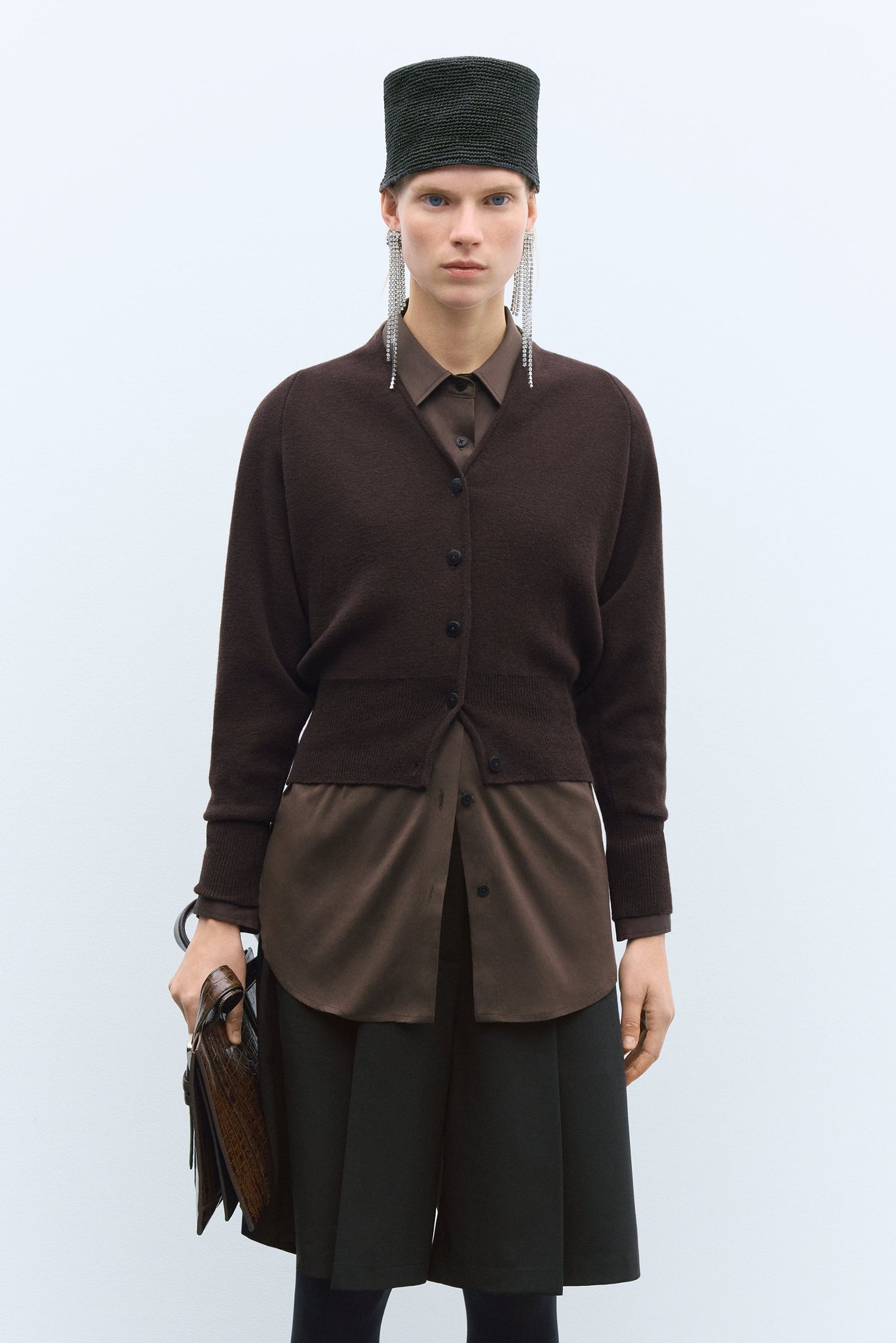 Merino & Cashmere Cardigan Brown