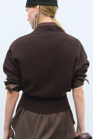 Merino & Cashmere Cardigan Brown