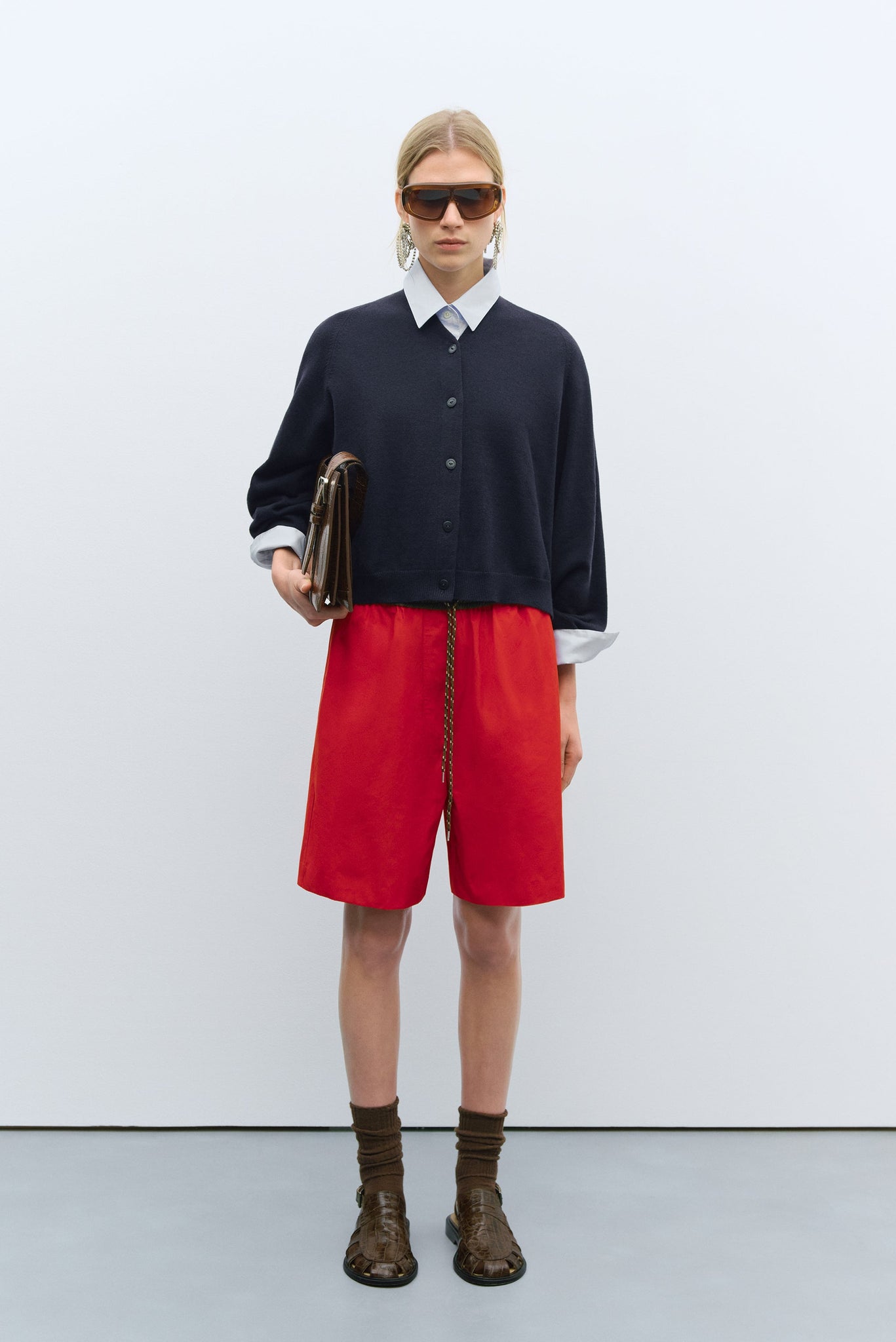 Merino Wool Cardigan Navy