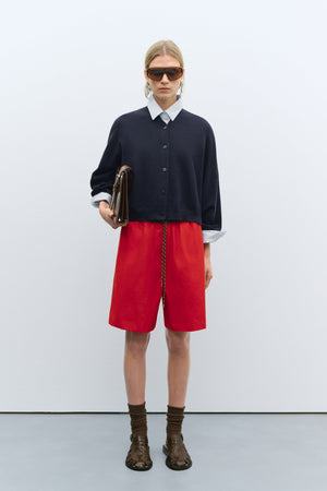 Merino Wool Cardigan Navy