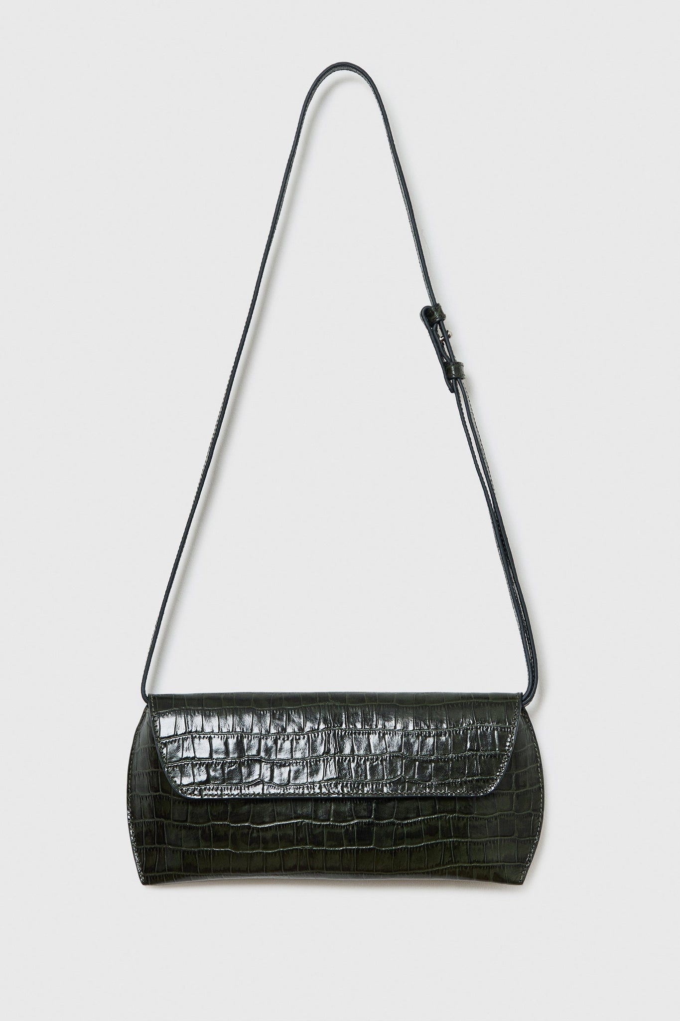 Swan Bag Dark Green Crocodile