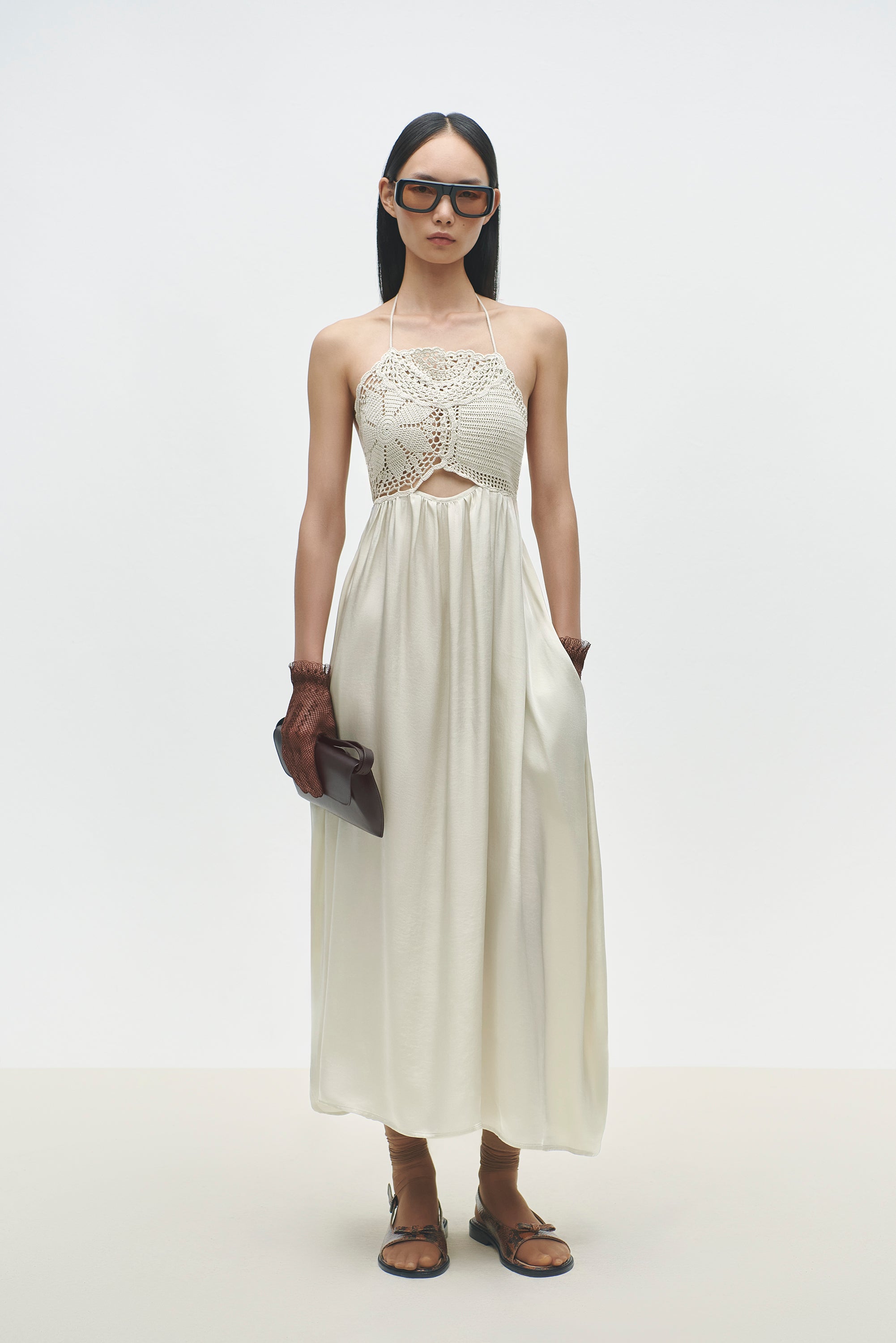 cordera crochet halter dress ss25
