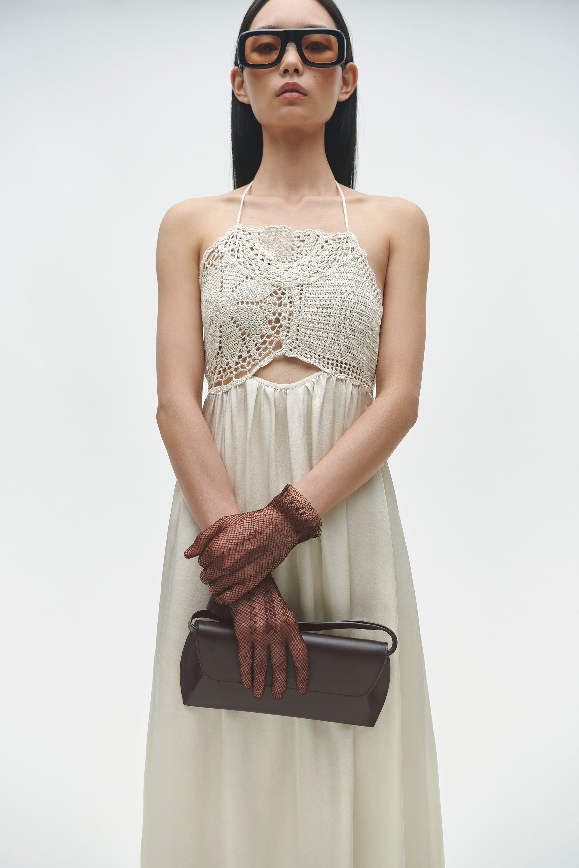 cordera crochet halter dress ss25