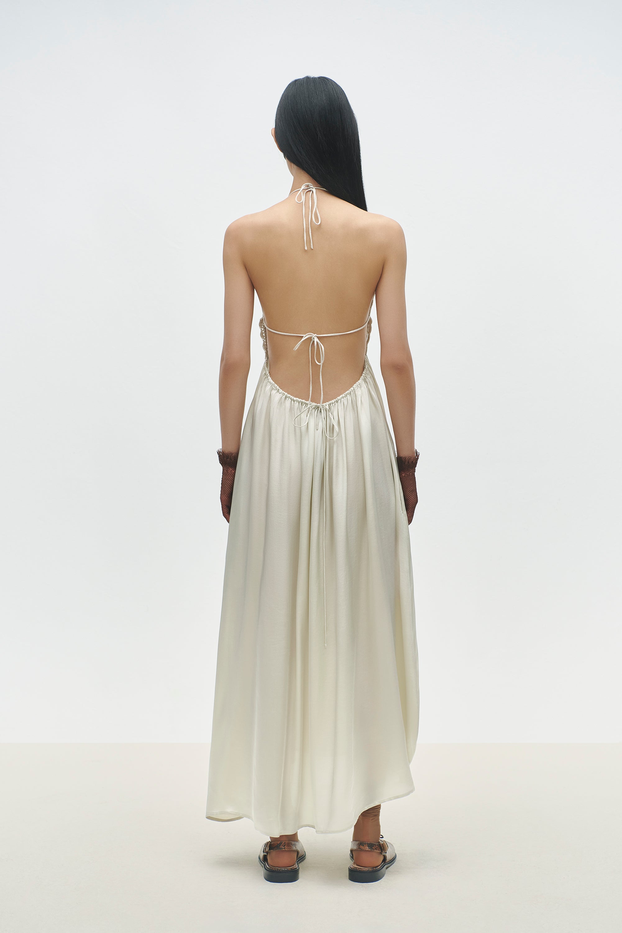 cordera crochet halter dress