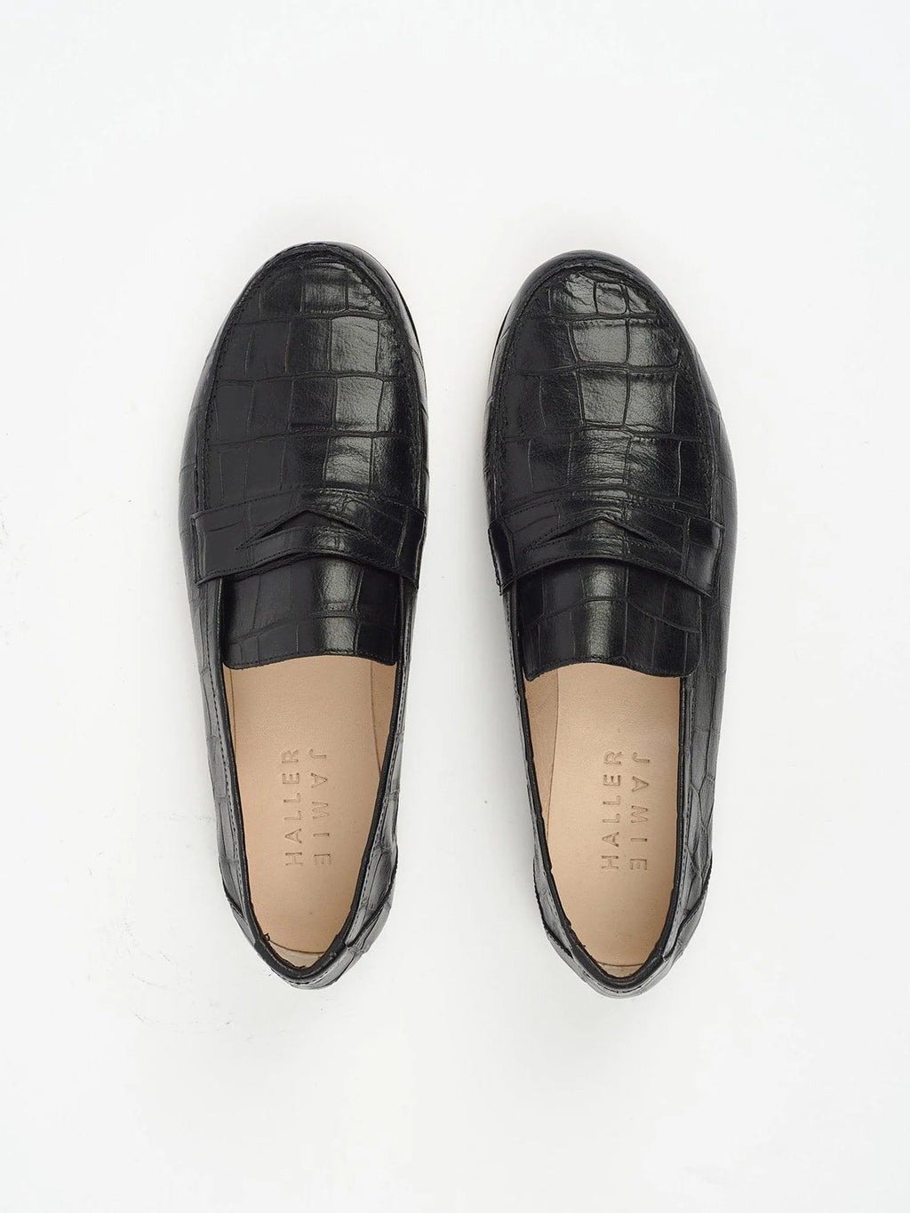 Penny Loafer in Black Croc