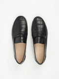Penny Loafer in Black Croc